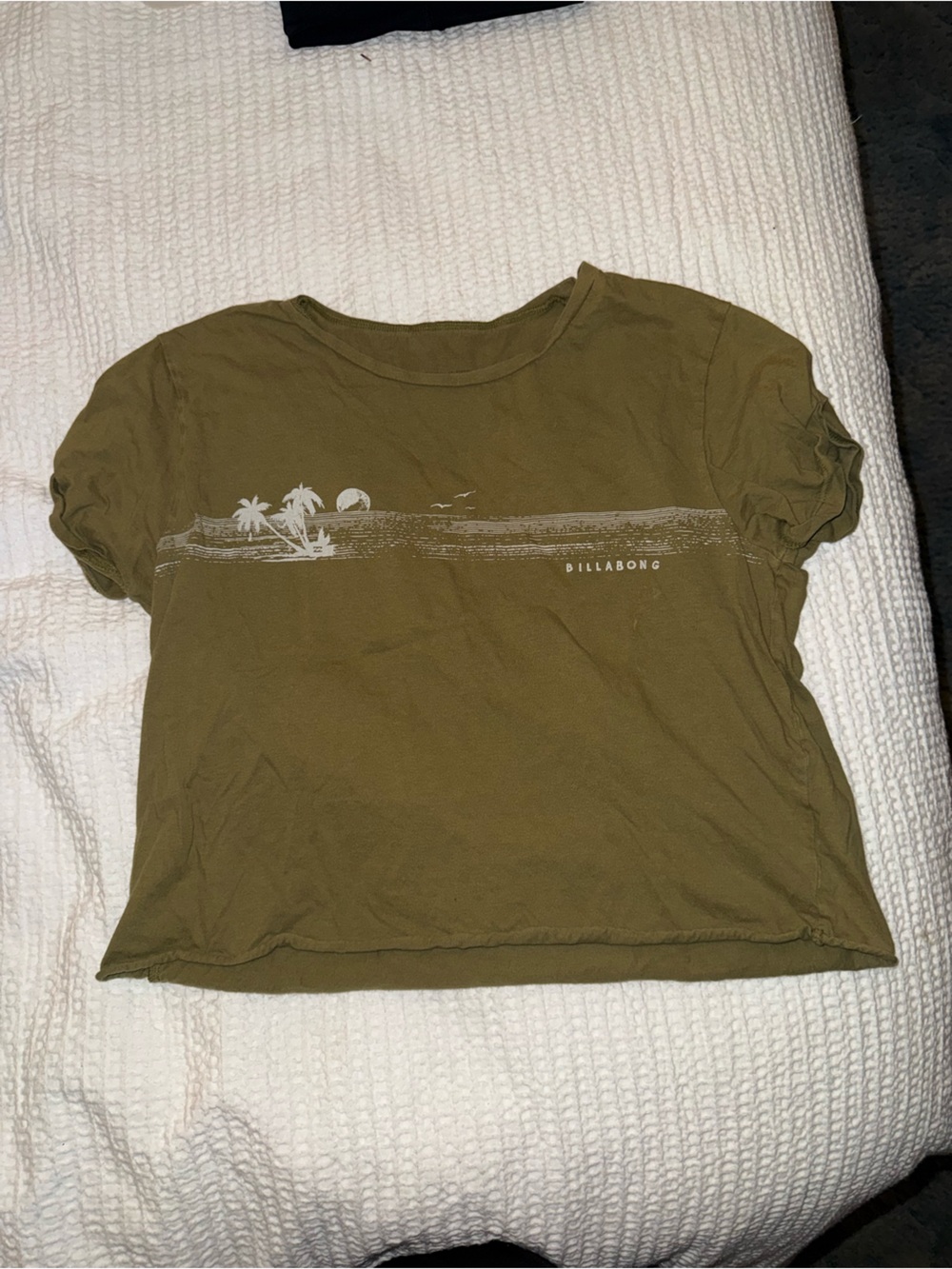 Billabong Olive Green Graphic Short Sleeve Tee Size Small